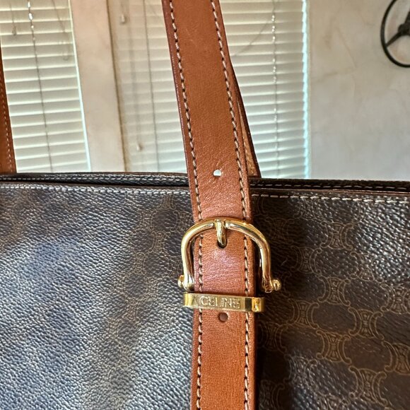 Celine Macadam Vintage Zippered Shoulder Tote, EUC - Picture 4 of 17
